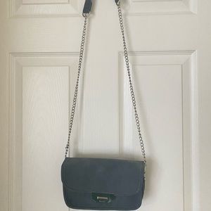 Suede Blue Shoulder Purse